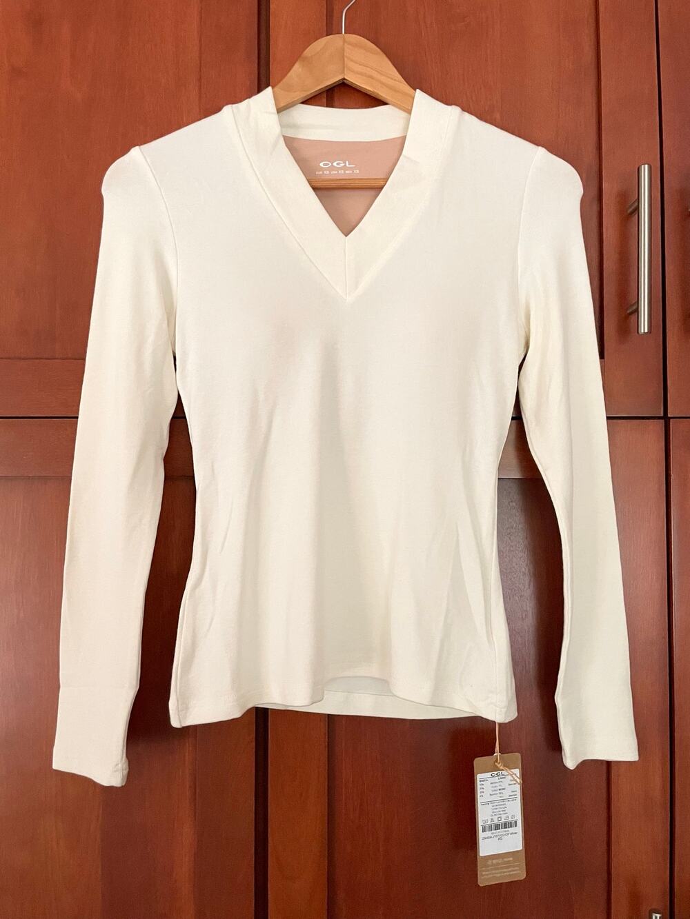 OGL Brami Top V-Neck Eco Mousse Off White Size XS NEW